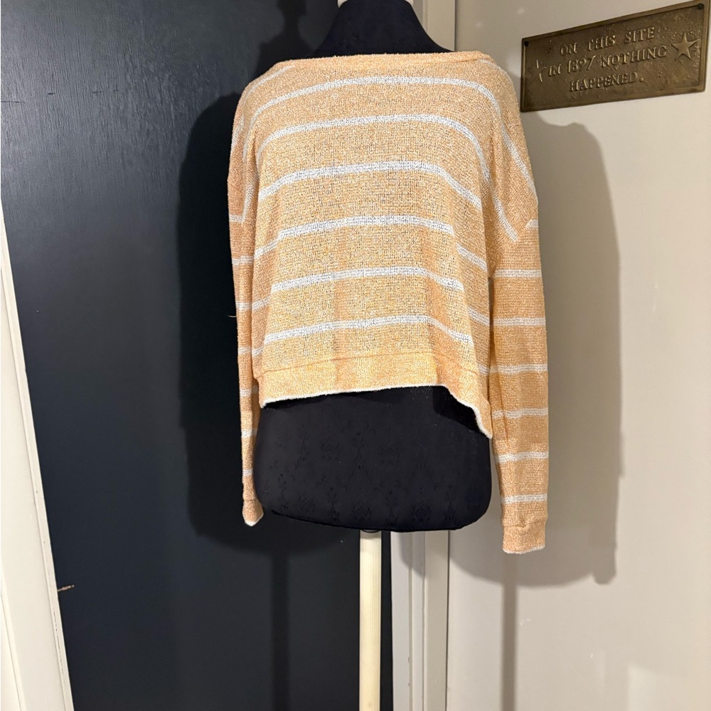 Urban Outfitters Out From Under Striped Tangerine and White Lightweight Sweater